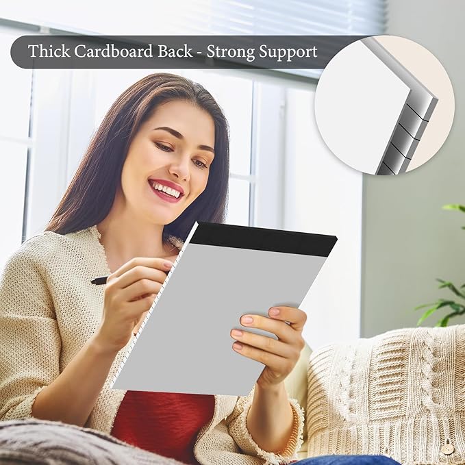 6 Pack Legal Pads 8.5 x 11 Colored Note Pads 8.5 x 11 Pink Notepad Perforated Writing Pads 8.5 x 11 Lined Paper Pads of Paper Wide Ruled 30 Sheets Notebook To Do List for School, Office, Home