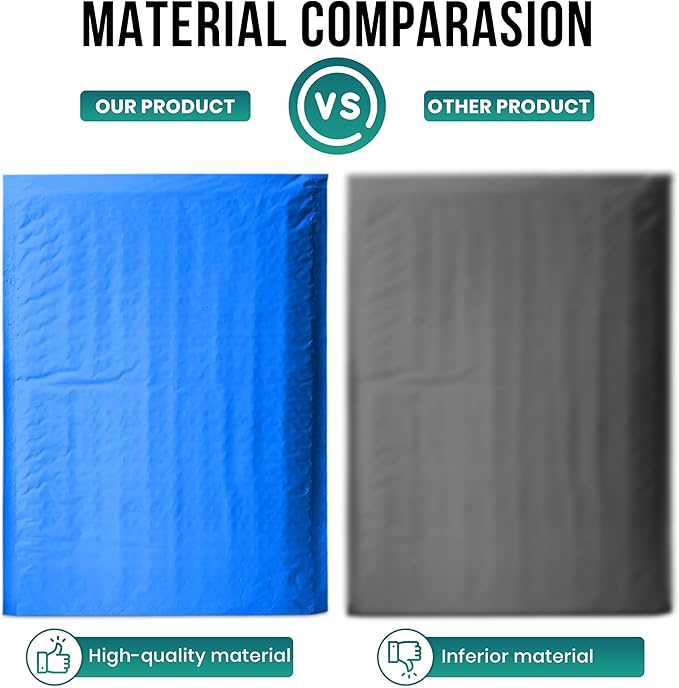 Levex - #0000 4" x 6" [10 Pack] Blue Poly Bubble Mailers, Padded Envelope Mailers, Packing Envelope & Mailing Bags for Shipping