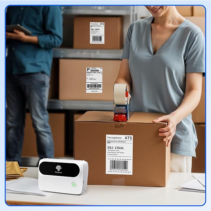 80PCs Phomemo Thermal Labels, 3.3 x 4 Shipping Label Compatible with 241-BT, M421 Label Printer