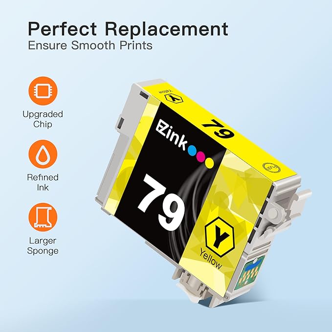 E-Z Ink Remanufactured Ink Cartridge Replacement for Epson 79 T079 (T079120, T079220, T079320, T079420, T079520, T079620) to use with Artisan 1430 and Stylus Photo 1400 Printer (7 Pack)