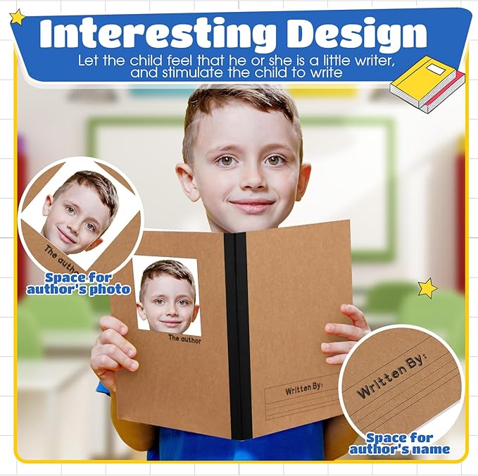 Henoyso 20 Pcs Primary Composition Notebook 9 3/4 x 7 1/2 Inch Kids Journal, Back to School Supplies, K-2 Primary Writing Notebook for Kids Student Draw and Write Story Journal (Black Color)