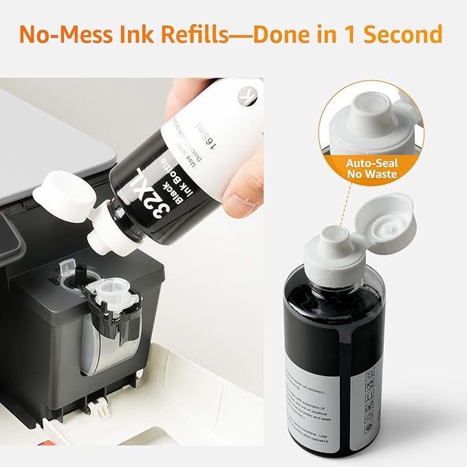 Jeoskarky Compatible for HP 31xl Color HP 32xl Black Ink Bottle for HP Smart Tank 7602 6001 5101 7301 6000 5102 5000 5103 7002 7001 7302 Series for Smart Tank Plus 651 551 Printers (4 Bottles)