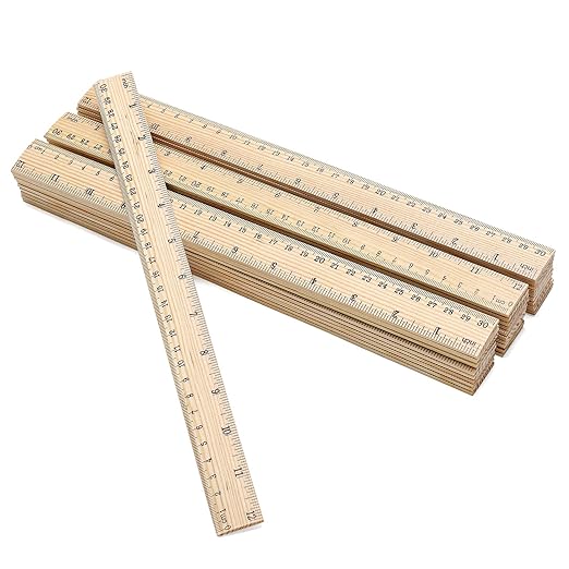 120 Pack Wooden Ruler 12 Inch Measuring Bulk - 2 Scale Office Wood