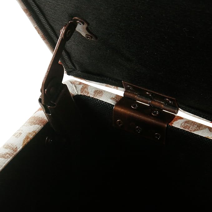 Square Ottoman - Burnt Orange and Cream Medallion