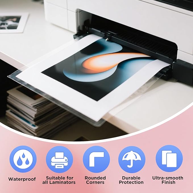 Matte Laminating Sheets 9 x 11.5 Inches, 3 Mil Thick, 100 Pack,Clear Anti-Glare 8.5 x 11 Matte Thermal Laminating Pouches for Letter Size (100)