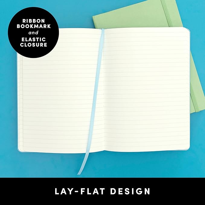 PAPERAGE Lined Journal Notebook, (Blush), 160 Pages, Medium 5.6 in x 8 in - 100 GSM Thick Paper – Hardcover Journaling Notebook for Work, School & Note Taking