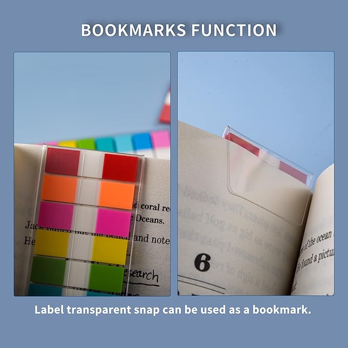 Ericter 1440 Pcs Sticky Tabs Book Tabs Page Markers Tabs, Sticky Note Tabs Colored Writable and Repositionable Index Tabs, Tabs for Annotating Books, Page Tabs