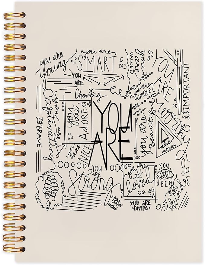 SNNDER You are Inspirational Notebook, Positive Affirmations Journal, Motivational Journals for Women, Graffiti Hardcover Spiral Notebook 5.5x8.3 Inch
