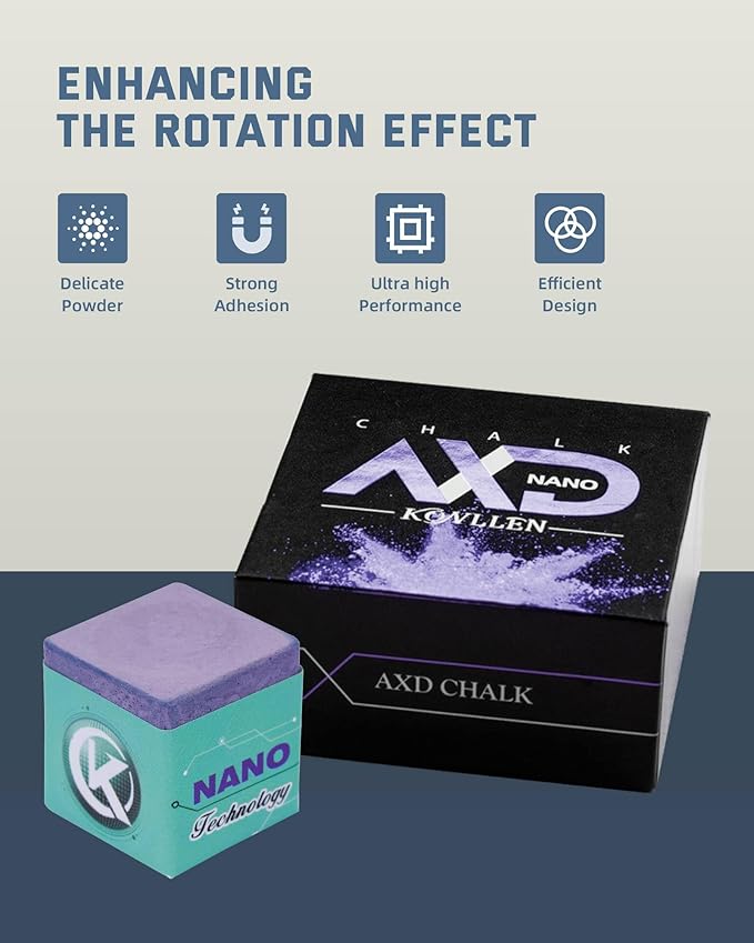 KONLLEN Pool Cue Chalk Nano Technology Billiard Chalk for Professional Tournament Dedicated Pool Chalk (Outstanding Performance, Reduce Miscue, Durable)