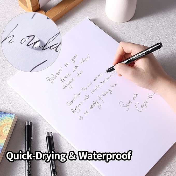 TWOHANDS Micro Pens 01,Art Pens,Fineliner Ink Pens,Set of 12 Technical Drawing pen,Pigment Pen,Fine Point,colord,Waterproof,for Art Watercolor,Sketching,Anime,Manga, 21281