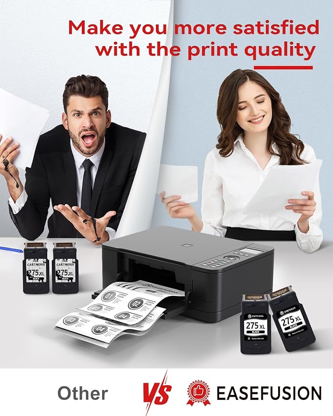 PG-275XL Replacement for Canon Ink 275 PG-275 275XL Black Ink Cartridge Compatible with PIXMA TR4720 TS3522 TR4700 TS3722 TS3500 TR4722 TS3720 TS3520 Printer (2 Black)