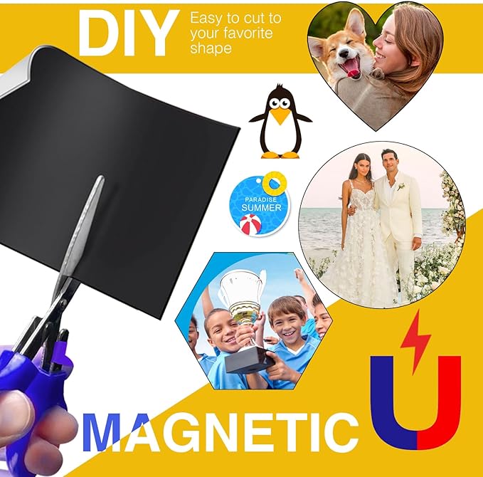 Matte Printable Magnetic Sheets,Non Adhesive,12 Mils Thick 60pcs Magnet Paper for Inkjet Printer in Office,Flexible Magnetic Printer Photo for DYE Ink