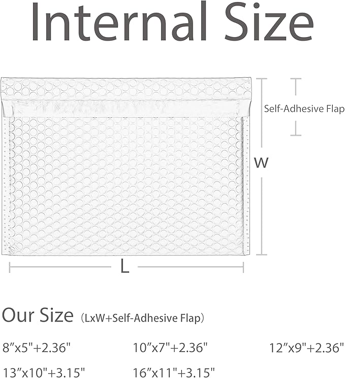 Periwinkle Side-Loading Bubble Mailers 16 x 11 Inches,Self-Seal Padded Mailing Envelopes, Pack of 27