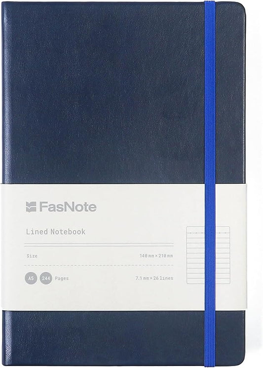 Lined Journal Notebook, A5,244 Pages, PU Leather Hardcover, 100gsm Thick Paper, Professional Notebook for Writing, Office & Work(Midnight Blue)