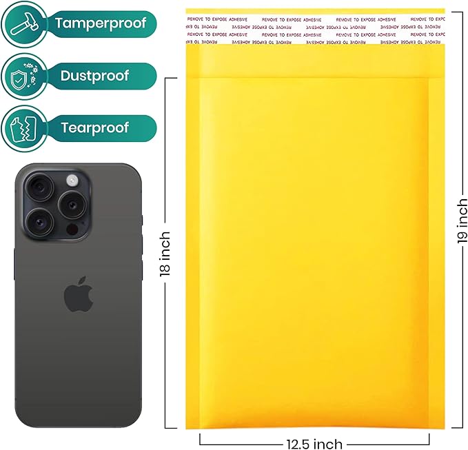 Levex - #6 12.5" x 19 [100 Pack) Kraft Bubble Mailers, Padded Envelope Mailers, Packing Envelope & Mailing Bags for Shipping