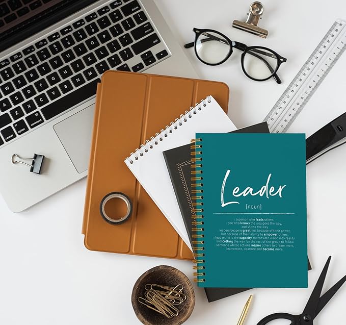 OXW Leadership Gifts Notebook Journal, Leader Gifts for Women Men, Office Notebook for Work, Thank You Gifts for Leader Mentor Boss Supervisor, Turquoise Spiral Notebook 5.5 x 8.3