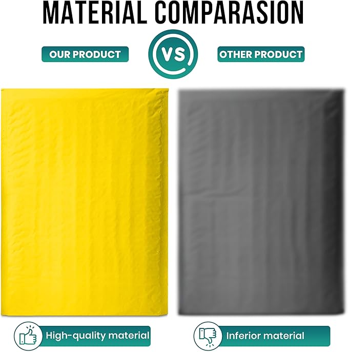 Levex - #000 4" x 8" [5 Pack] Yellow Poly Bubble Mailers, Padded Envelope Mailers, Packing Envelope & Mailing Bags for Shipping