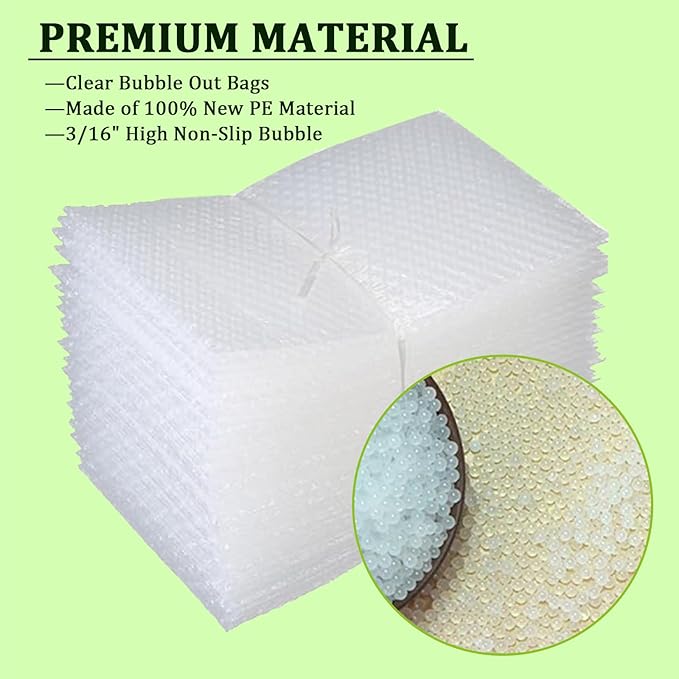 Clear Bubble Out Bags Pouches 14x18 Inch, 20 PCS Moving Supplies for Dishes, Double Walled Shockproof Bubble Cushion Wrap Bags for Storage, Shipping, Packing Supplies for Fragile Items