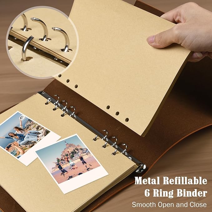 Leather Journals Notebooks with Blank Pages, Vintage Refillable Journal for Writing, Personal Travel Diary Art Sketchbook to Write in, Gifts for Women, Men, Teen Girls and Boys, 160 Pages (Purple, A5)