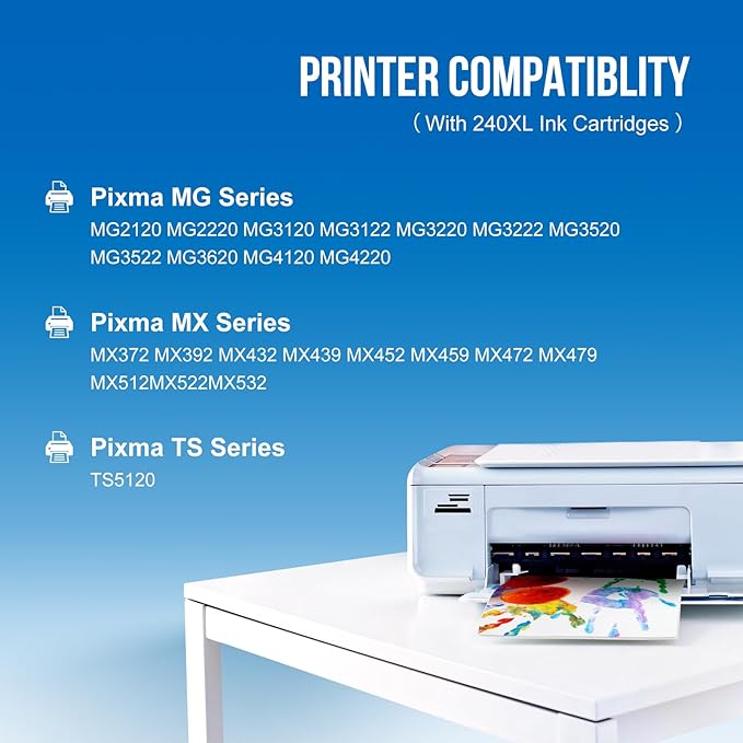 PG-240 XL 240XL Black Ink Cartridge Replacement for Canon 240XL 240XL PG-240XL PG240 Use for Canon MG3620 MG3600 TS5120 TS5100 MG2120 MG3520 MX452 MX512 MX472 MG2220 Printer (Black, 2 Pack)