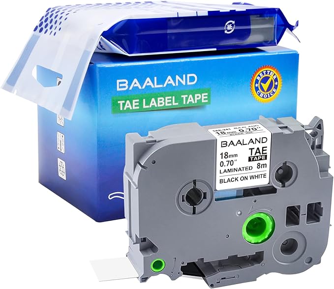 10-Pack TZe-241 18mm Label Maker Tape Replacement for Brother P Touch TZe TZ Tape 18mm 0.7 Laminated White for Brother Label Maker PT-D400 PT-D410 PT-D600 PT-D610BT PT-2430, Black on White, 3/4 Inch