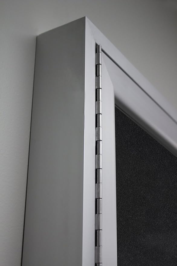 Ghent 36"x60" 2-Door indoor Enclosed Recycled Rubber Bulletin Board, Shatter Resistant, with Lock, Satin Aluminum Frame,Black (PA23660TR-BK) ,Made in the USA