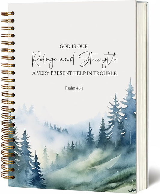 Bible Notebook, A5 Spiral Christian Journal with Floral Pink Butterfly Notebook, Bible Verse-God Says You Are, Inspirational Notebooks for Women, Bible Study, Gift for Birthday Christmas