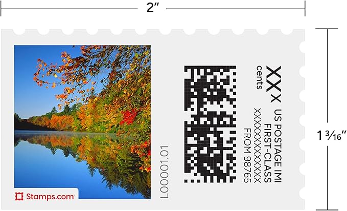 Fall River NetStamps 1200-Pack (50 Sheets) Printable Postage Labels (Stamps.com Subscription Required) - Print Approved Postage - Inkjet & Laser Printers - Business, Personal, Home
