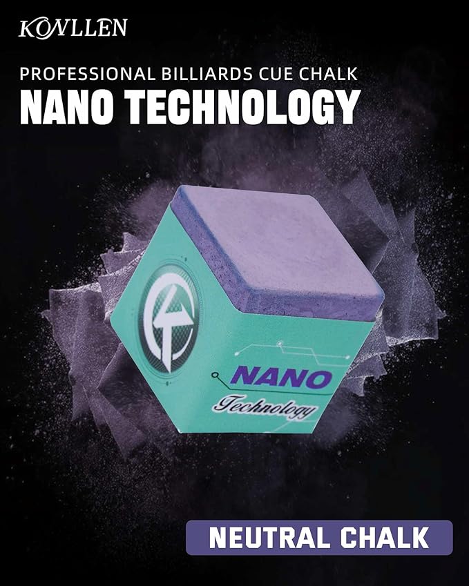 KONLLEN Pool Cue Chalk Nano Technology Billiard Chalk for Professional Tournament Dedicated Pool Chalk (Outstanding Performance, Reduce Miscue, Durable)