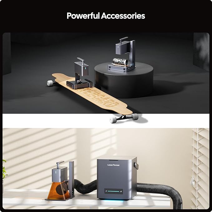 LaserPecker LP2 Handheld Laser Engraver, 1kg Portable Engraving Machine for Wood/Leather/Coated Metal, 36000mm/min Speed & 0.05mm Precision, Multi-Angle Engraving, Basic Set