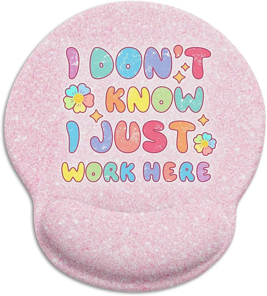 Pink Ergonomic Mouse Pad with Wrist Rest, Funny Gaming Mousepad Wrist Support with Non-Slip Pain Relief PU Base, Cute Computer Mouse Pads for Desk Pink Office Desk Accessories Decor Supplies
