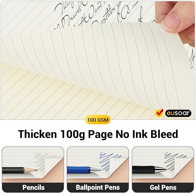 EUSOAR Notebooks for School, 1 Pack A4 8.3"x11.2" Hardcover Spiral Lined Journal College Ruled, 240 Pages(120 Sheets) Writing Pads Professional Notebook for DIY Note Taking Business Work Office