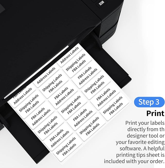 1" x2-5/8 Shipping Address Labels, Blank Mailing Labels, 30-UP White Self-Adhesive Name Tag Stickers for Inkjet and Laser Printer [100 Sheet 3000 Labels]