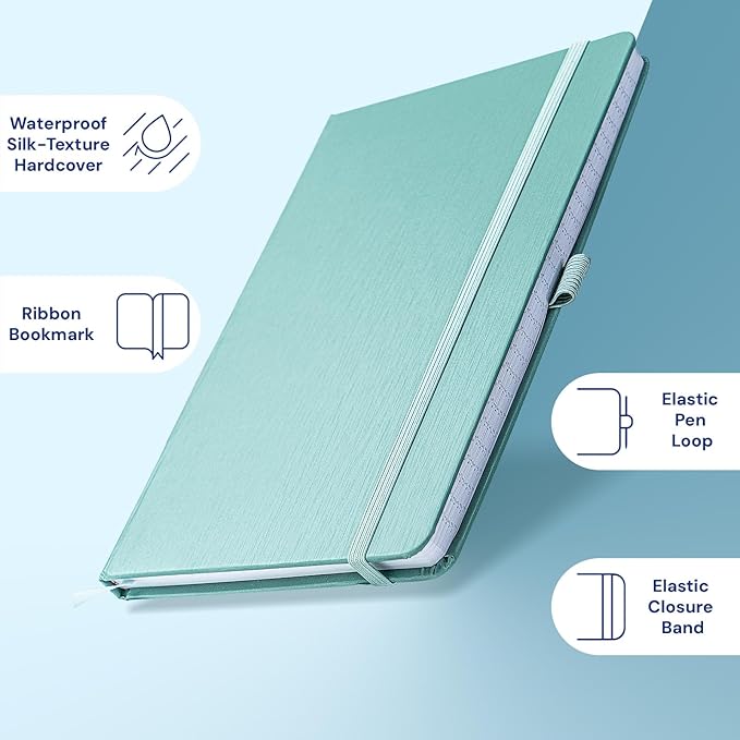 A4 Lined Journal Notebook, 8mm Ruled Notepad, Journaling for Writing, Work, School, Travel and Note Taking, Hardcover 160 Pages (80 Sheets) 8.27 x 11.6 inches (3 Pack Midnight Green)