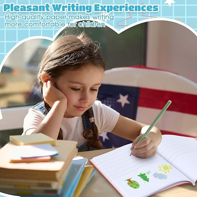 Henoyso 48 Pcs 120 Pages Primary Composition Notebooks K-2 9 3/4 x 7 1/2 Inch Journals Primary Journals Blank Books for Kids to Write Stories Kindergarten (Colorful)