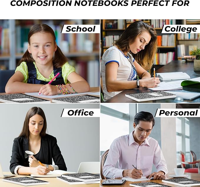 2000 Pack (Pallet) Composition Notebooks Bulk, College Ruled, Full Pallet of Notebooks, 200 Pages (100 Sheets), 9-3/4 x 7-1/2, Bulk Notebooks for School, College & Office, 4-7 Days Transit
