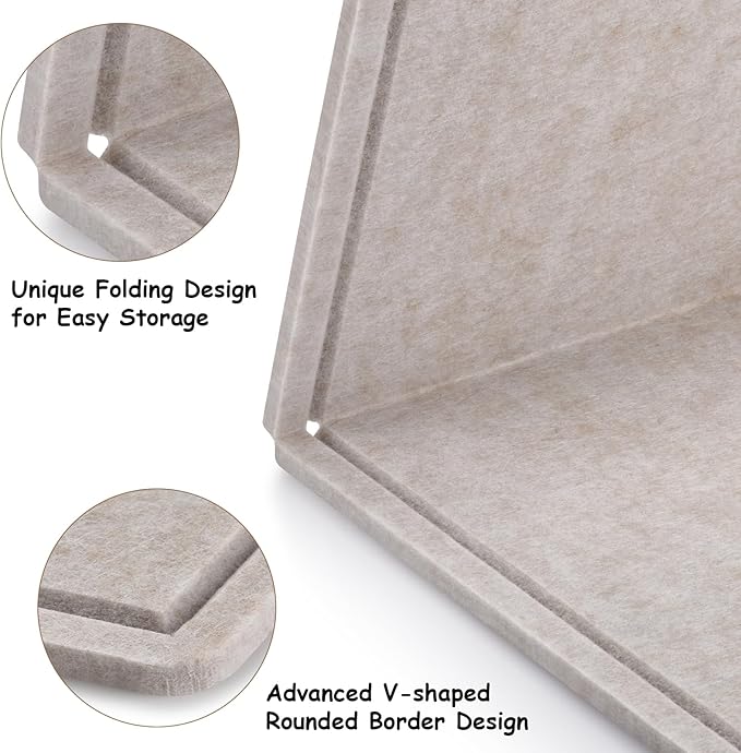 Large Bulletin Board, Foldable 72x48 Inches Cork Board Alternative, Large Felt Board Decorative Pin Board for Wall, Foldable Photo Board Self-Adhesive Vision Board with 36 Pushpins Light Khaki