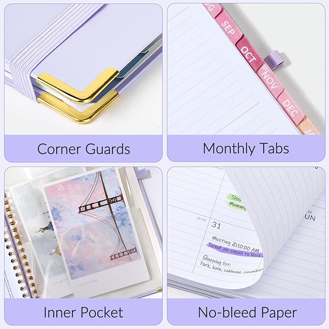 Jul 2025 - Dec 2026 Planner, Forvencer Academic Planner 2025-2026, 18 Month Daily Planner, 8.5" x 11", Weekly & Monthly Agenda Book, Hardcover Calendar Book, School Supplies for Student Teacher, Green