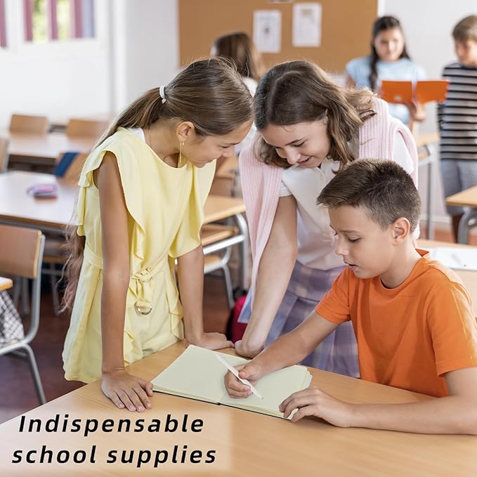 Coopay 12 Pack A5 Journal Notebook with 12 White Pens Bulk Classic Ruled Hardcover Leather Journal Set with Pen Holder for Men Women Writing Office Home School Business, 100GSM, 8.3” x 5.5” (Black)