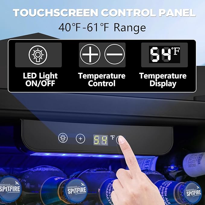 2.6 Cu.ft Beverage Refrigerator Cooler, 95 Can Mini Fridge Glass Door with Adjustable Shelves, Digital Temperature Display, Freestanding Small Drink Fridge for Home, Office or Bar(Black)