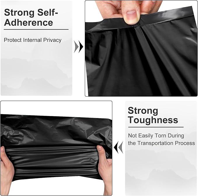 Large Poly Mailers 24x24 Inch 50 Pcs, Extra Large Shipping Bags for Clothing with Self-Sealing Tear-Resistant, Waterproof Poly Bags, Mailing Envelopes for Small Business (Black)