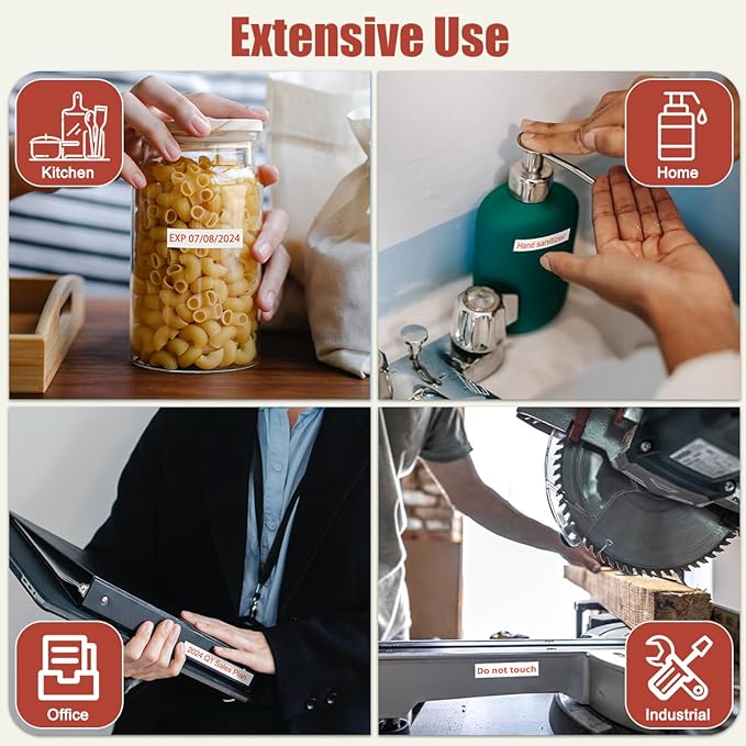 Labelife TZe-232 Replace for Brother P Touch Label Tape Red on White TZe232 TZe TZ Tape 12mm 0.47 1/2 Laminated Work for Brother PT D210 H110 D600 1230PC Label Maker, 4 Pack