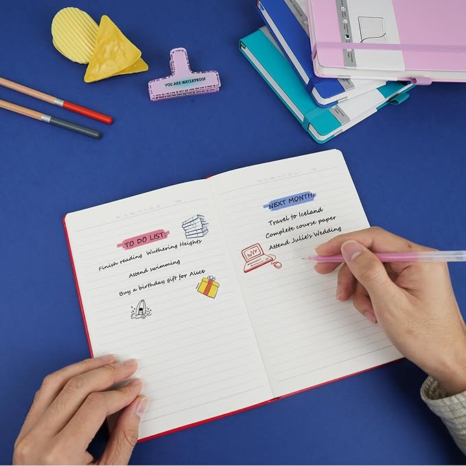 Lined Journal Notebooks for Work, Travel, College, A5 Size 100 GSM Thick Paper, Classic Ruled Journaling Notebook, Hardcover Notepad for Writing 160 Pages, 5.5 x 8.3 inch, Royal Blue