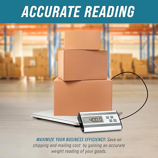 Smart Weigh 440lbs x 6 oz. Digital Heavy Duty Shipping and Postal Scale, with Durable Stainless Steel Large Platform, UPS USPS Post Office Postal Scale and Luggage Scale