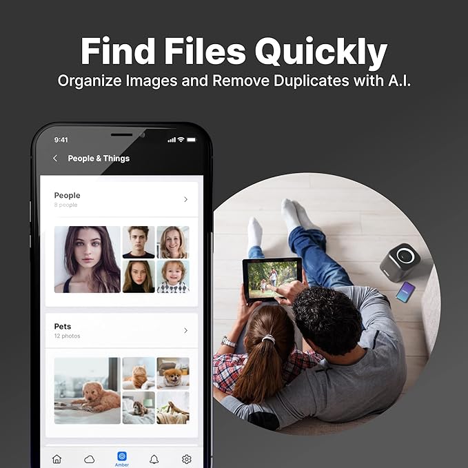 AmberPRO Personal Cloud Storage Device + AC2600 WiFi Router. Dual 2TB Hard Drives with RAID 1 or Optional 4TB with RAID 0. Plex and Home Assistant. iOS/Android/Windows/Mac Compatible. AM1211-2TB