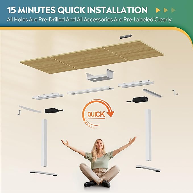 DEVAISE 71 Inch Electric Standing Desk, 3 Adjustable Height Stand up Desk for Home Office, Ergonomic Sit to Stand Desk with LED Touchscreen, Headphone Hook, 3 Memory Preset Computer Desk (Maple)