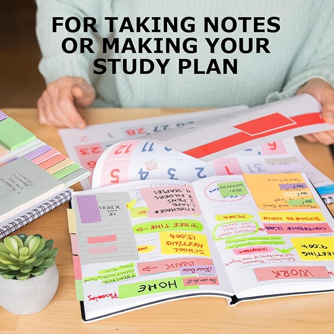 Hommie Sticky Notes Set, Divider Sticky Notes 410 Packs Planner Sticky Note Dividers Tabs for School Office Supplies, Book Notes,Bible Sticky Notes,Back to School Supplies