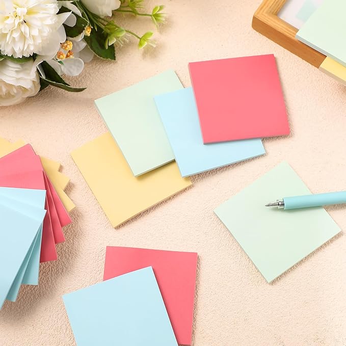 Fainne 60 Pack Sticky Notes Bulk Back to School Supplies Self Stick Note Pads Paper Memo for Office First Day of School Student Teacher Essentials (3x3inch,Lively Colors)