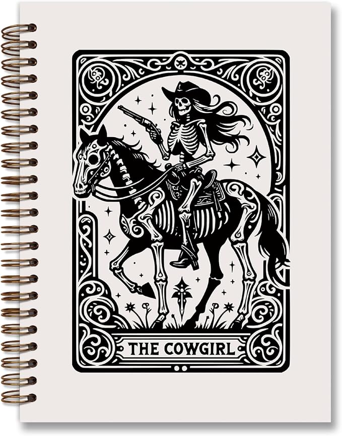 Tarot Gothic Skull Spiral Notebook Journal,Gothic School Supplies,Gothic Hardcover Spiral Notebook Witchy Journal Supplies for Teen Girls Women,Trendy Hardcover Spiral Notebook,Gothic Gifts for Women