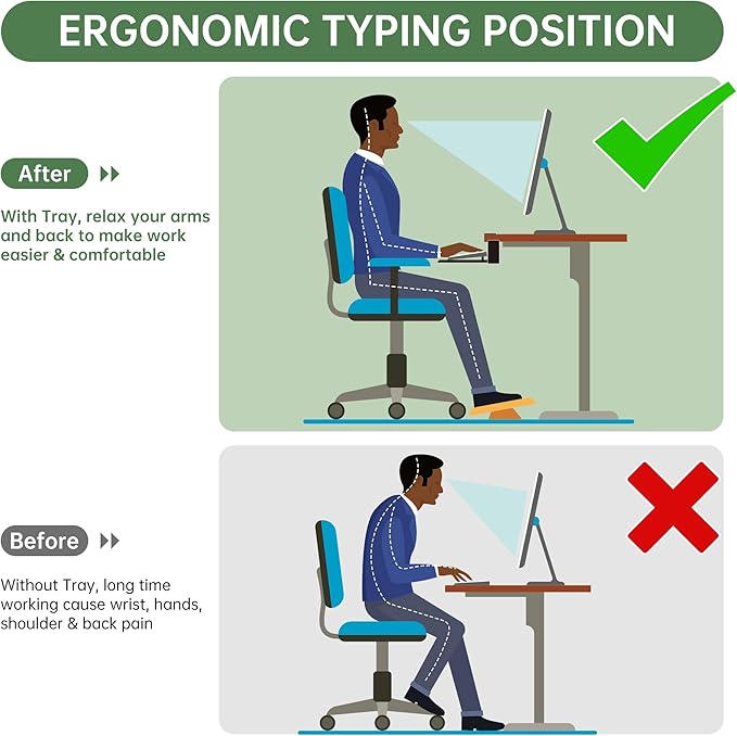 Large Keyboard Tray Under Desk - Slide Out with Sturdy C-Clip Mount System, 27 (31.2 Including Clamps) X 11.81 Put-Out Keyboard Tray Computer Drawer for Ergonomic Typing, Black